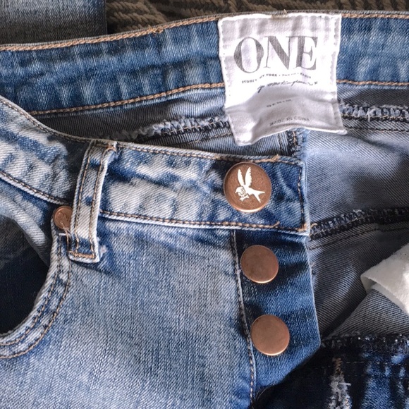 ONE TEASPOON DENIM “YARD BIRDS” SKINNY JEANS HIDDEN BUTTON FLY RAW HEM - Picture 4 of 15